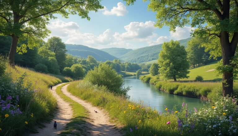 explorez la beauté naturelle de la vendée lors d'une randonnée sur le sentier de l’auzance à saint-georges-de-pointindoux. profitez de paysages pittoresques et d'une immersion en pleine nature.