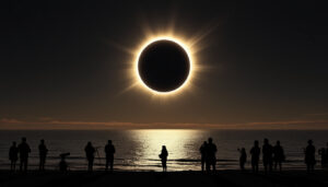 vivez l'éclipse solaire du 12 août 2026 en vendée avec une soirée d'observation gratuite, profitez d'un spectacle unique avec jusqu'à 95% d'obscuration solaire.