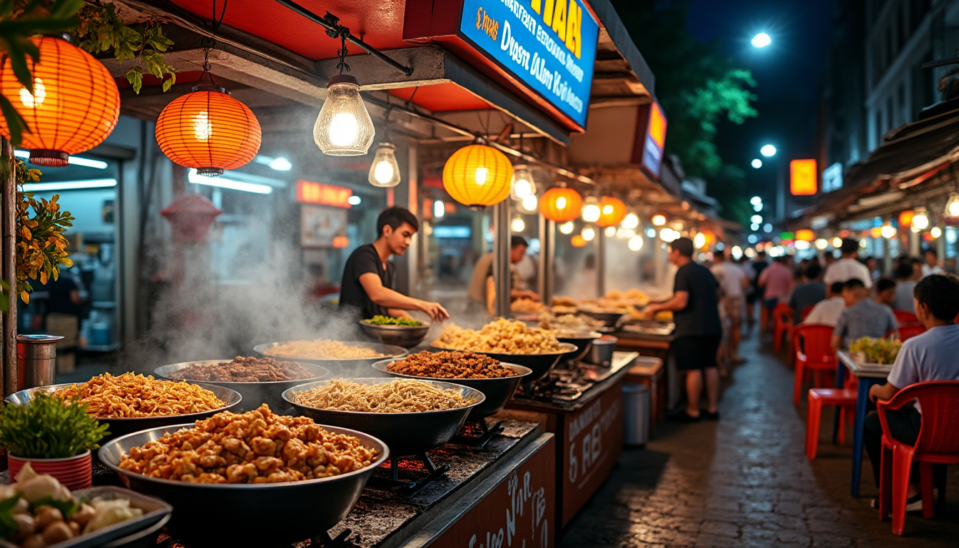 explorez les saveurs authentiques de la célèbre jalan alor food street à kuala lumpur, un paradis pour les amateurs de cuisine de rue malaisienne riche en goût et en variété.