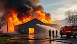 incendie dans un atelier en vendée : les pompiers interviennent rapidement pour maîtriser le feu et assurer la sécurité des lieux.