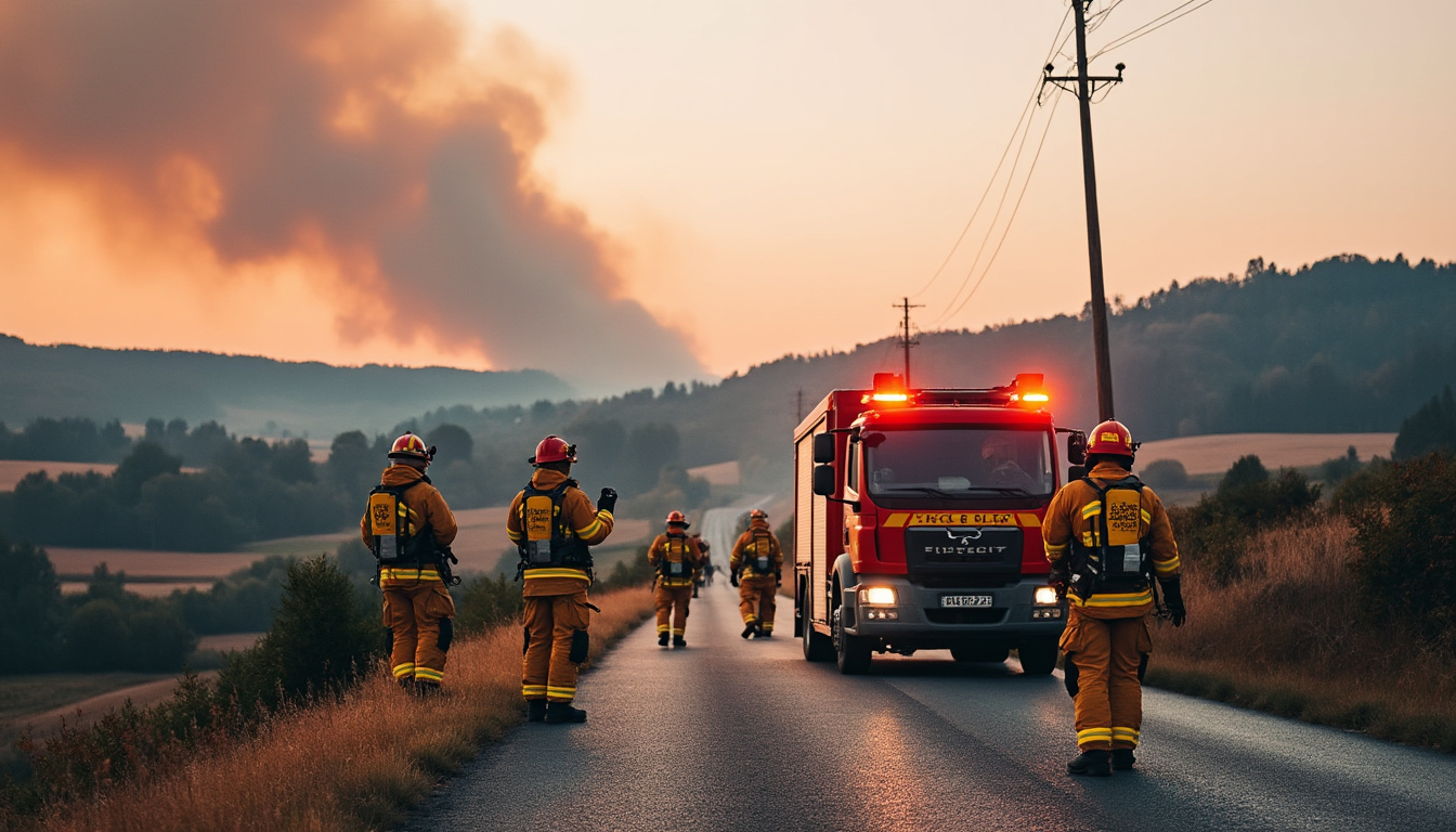 un incendie s'est déclaré ce matin en vendée, provoquant une fumée intense et le blocage de la route. les pompiers sont intervenus rapidement dans la commune pour maîtriser le feu et assurer la sécurité des habitants.