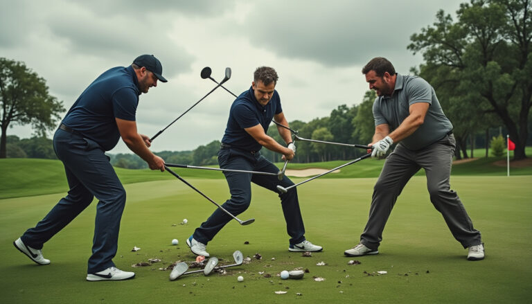 en vendée, une partie de golf dégénère en conflit violent. trois hommes comparaissent pour une altercation à coups de clubs sur le terrain.