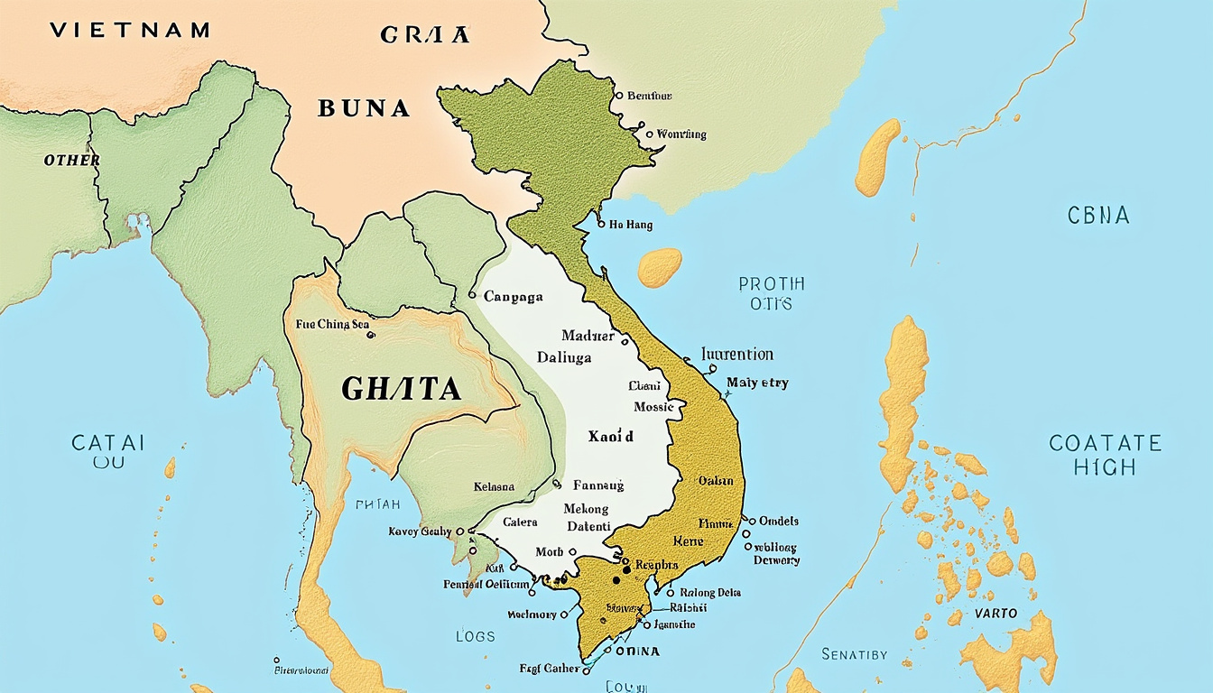 explorez la carte du monde et découvrez la position unique du vietnam, entre mer de chine méridionale, montagnes et pays d’asie du sud-est.