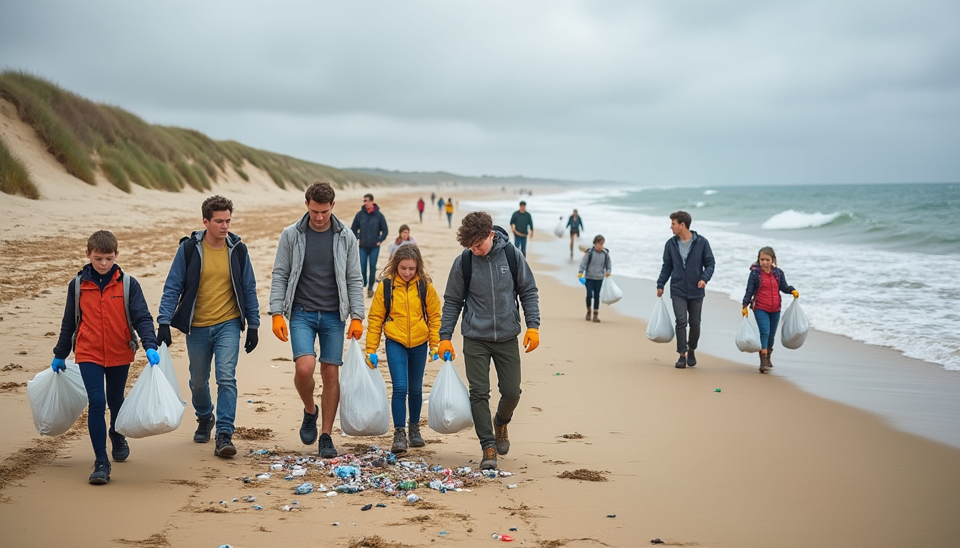 en vendée, habitants et bénévoles se mobilisent ce week-end pour ramasser les déchets et préserver le littoral lors d’une opération de nettoyage de plage.